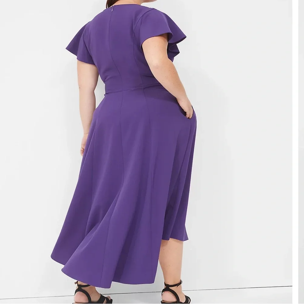 Lane Bryant Lena v-neck high low midi dress size 18 - Picture 12 of 13